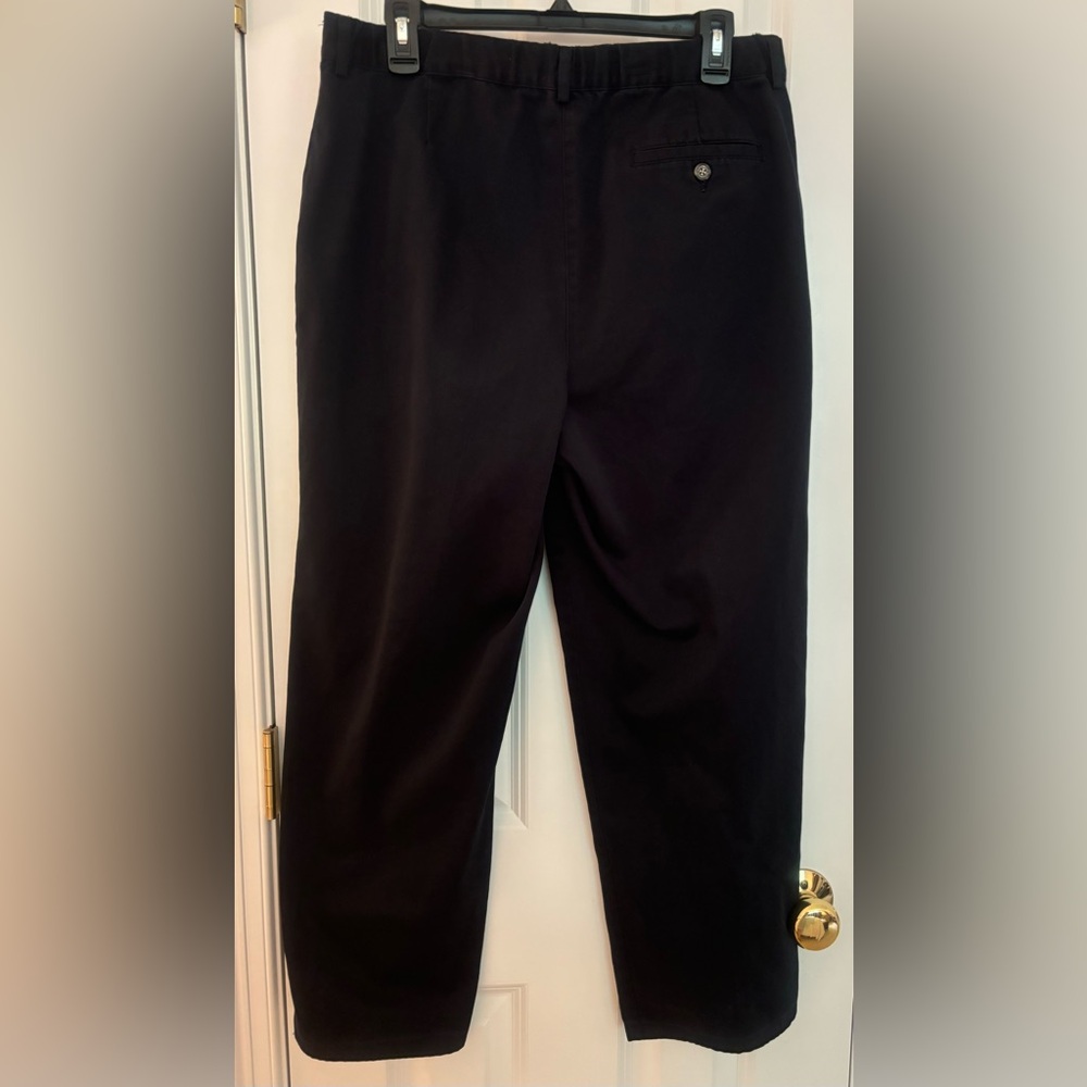 LL Bean Black Cotton Chino Pants Trousers Size 12 EUC - Picture 3 of 6